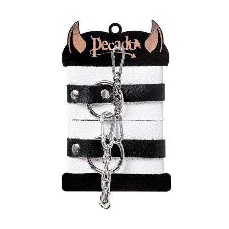 Бело-черные наручники Pecado